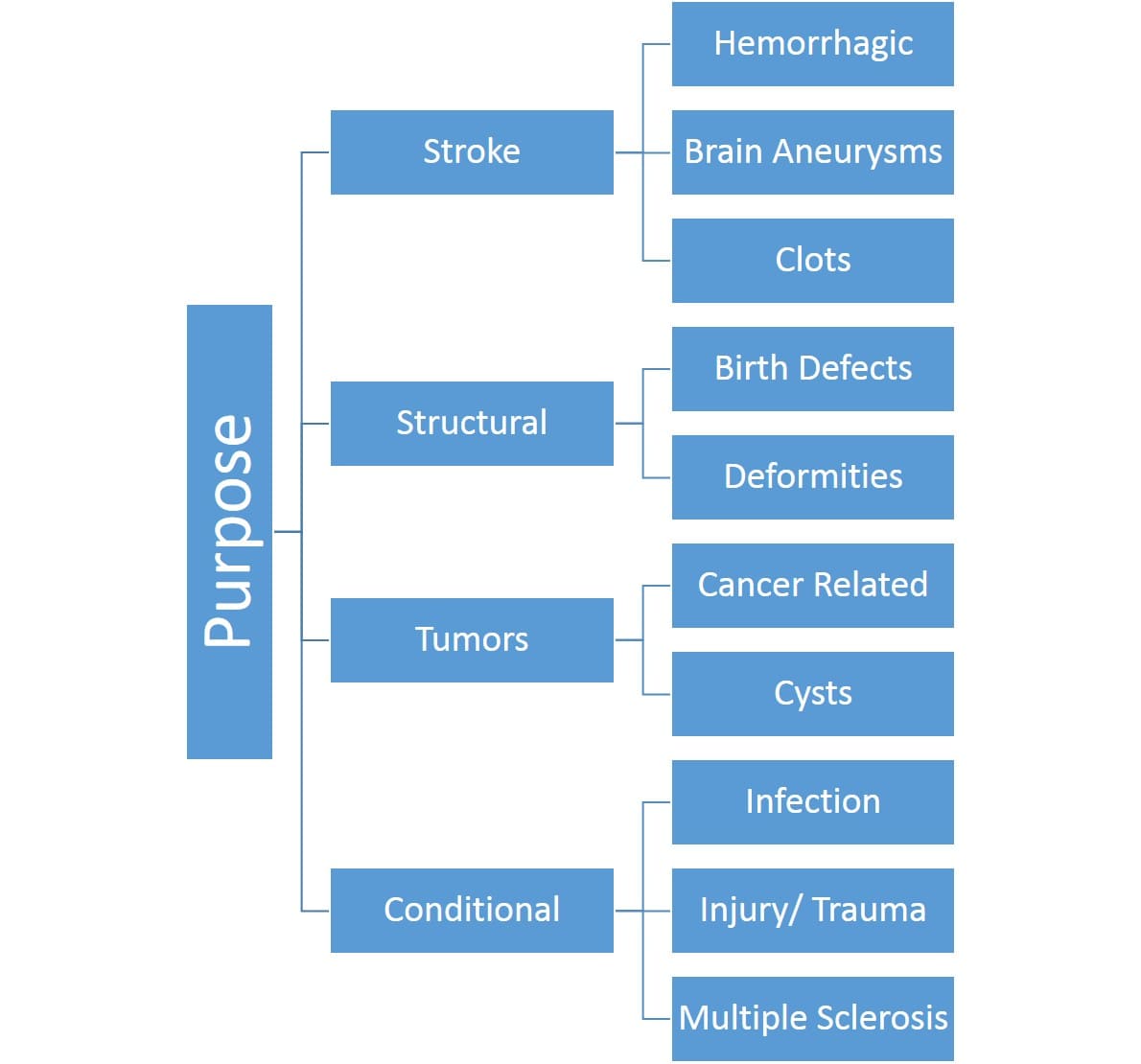 Chart Showing Purpose of MRI Brain Scan