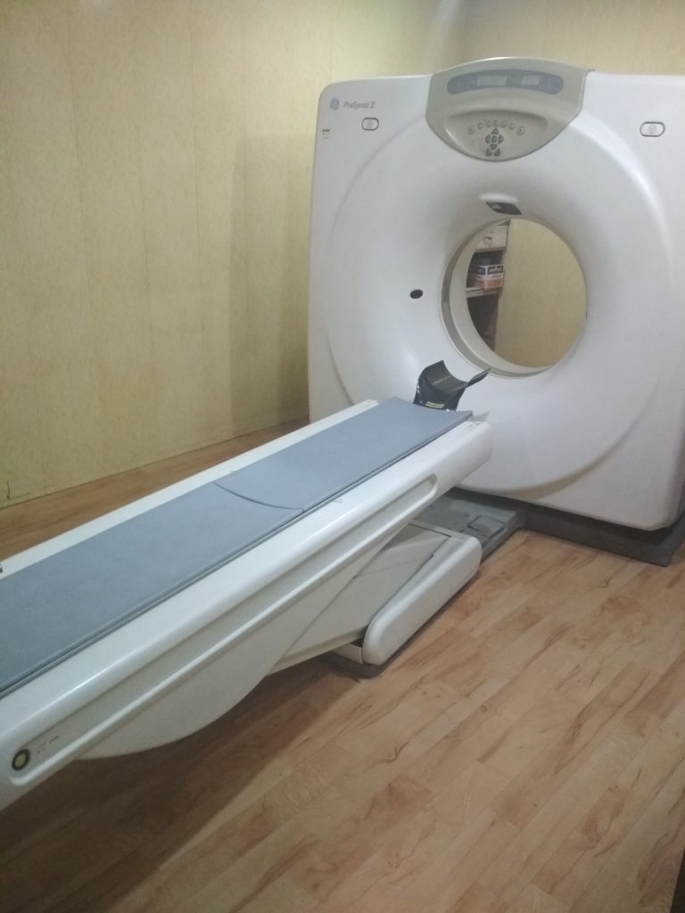 CT Scan room and machine