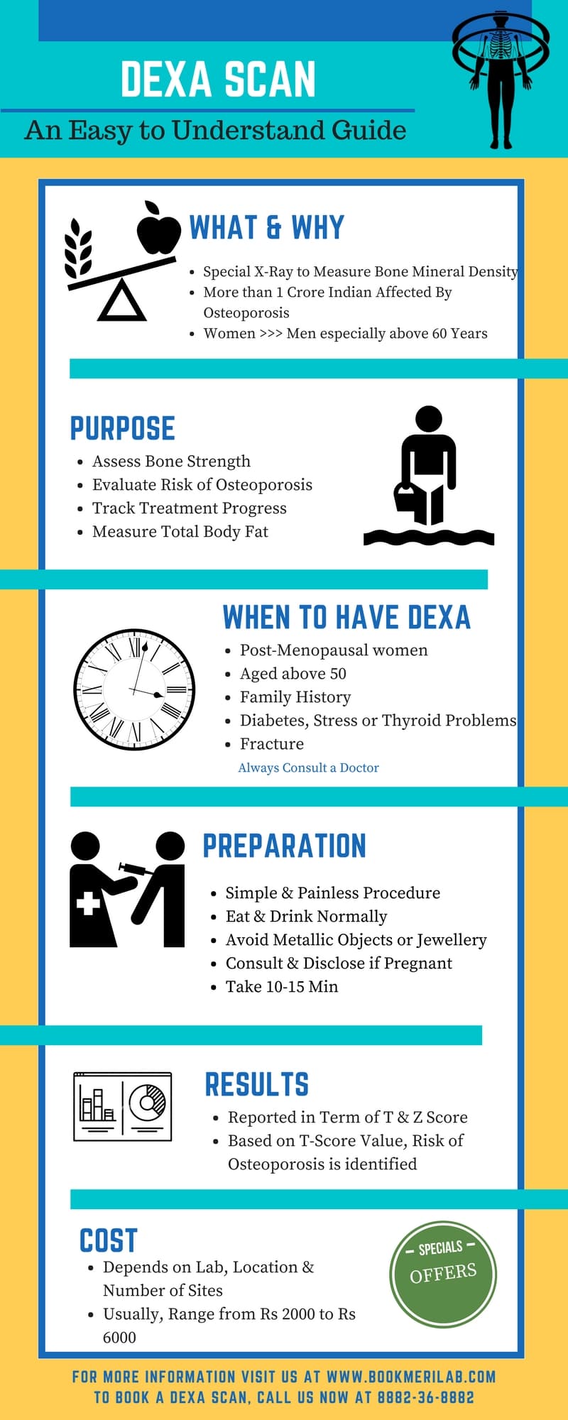 dexa scan infographics with cost