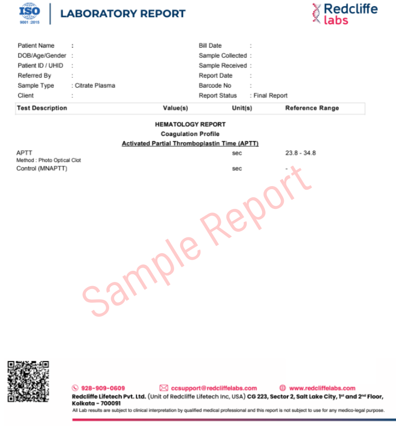 APTT Test Dummy Report