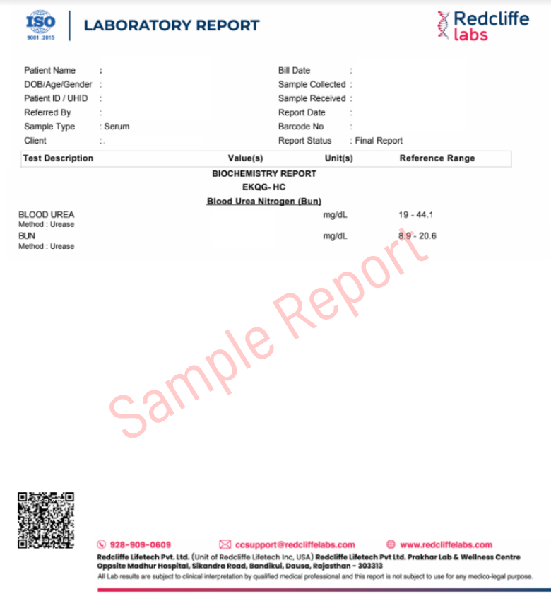 Blood Urea Nitrogen Dummy report