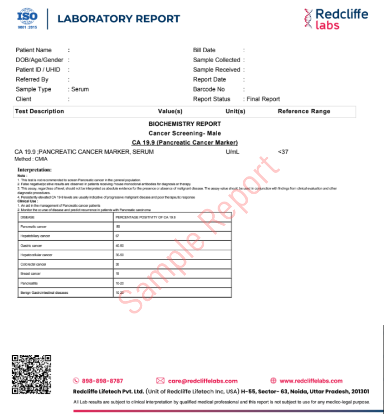 CA19.9 Test Dummy Report