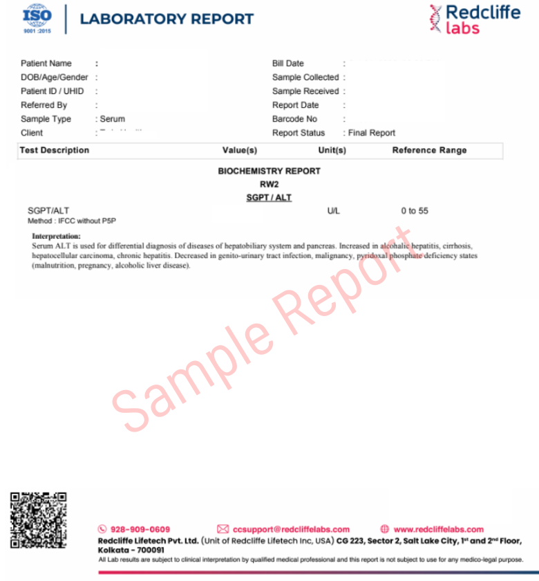 SGPT / ALT Test Dummy Report