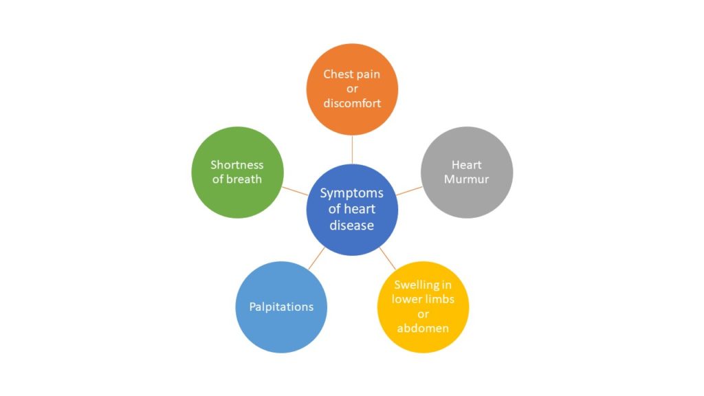 Symptoms of heart diseases