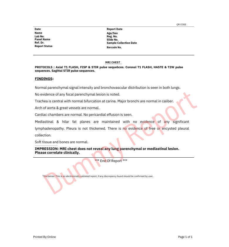 mri chest sample report