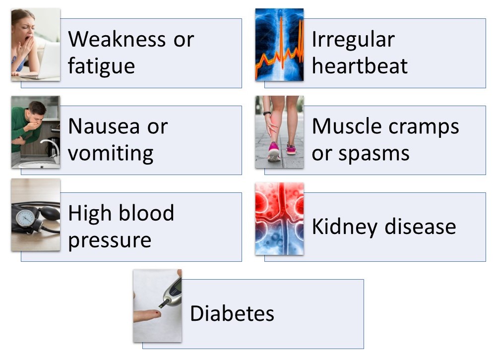potassium test symptoms
